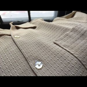 Vintage Men’s Textured Button-Up Shirt L 16-16 1/2